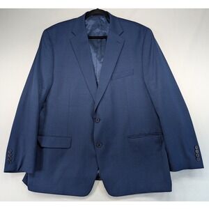 Michael Strahan Mens Blue Wool Blend 2 Button Blazer Sport Coat Jacket 48R